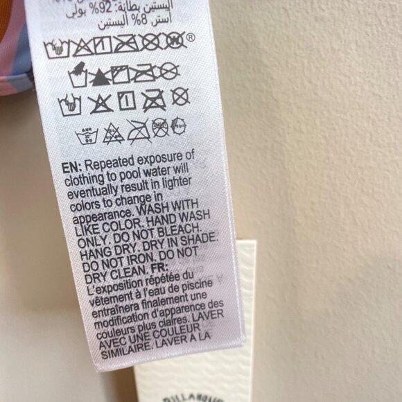 NWT Billabong Multi - Brown & Yellow Stripe Triangle Bikini Top, size Large/ 12 - Picture 11 of 12